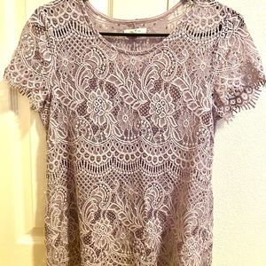 Maurices Lavender Lace Shirt